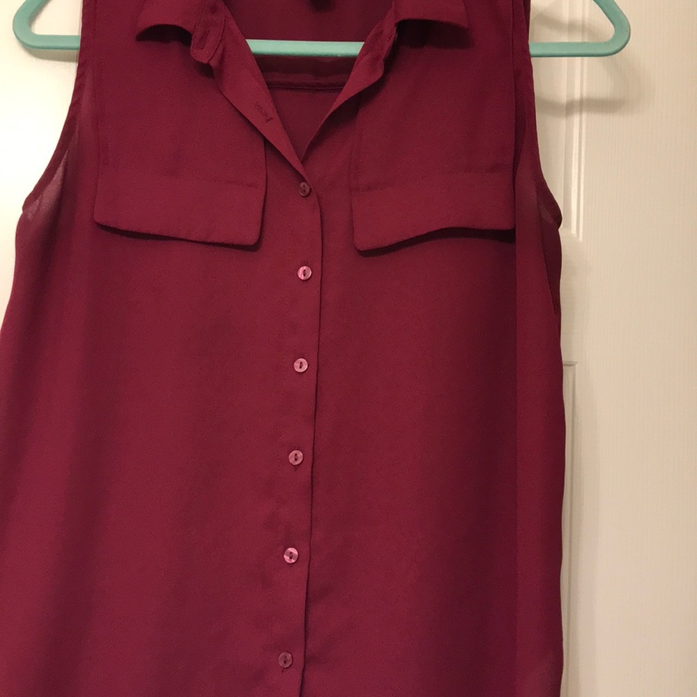 Worthington petite wine colored blouse